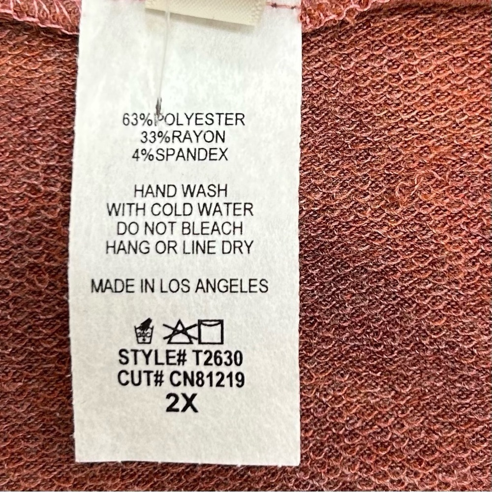 NEW Women's Long Sleeve Top in Rust and White Size: 2XL. NWT - Picture 5 of 5